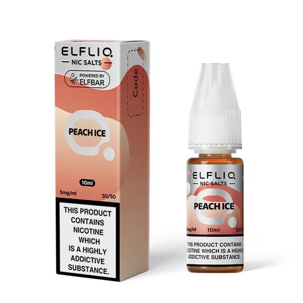 Product Image of Peach Ice Nic Salt E-Liquid by Elf Bar Elfliq Salts 10ml